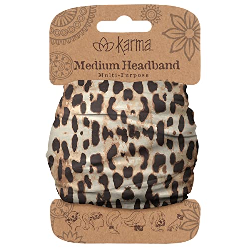 Karma Gifts Leopard Headband for Women - Medium - Fabric Headband and Stretchy Hair Scarf - Beige/Brown - color: Leopard, size: 1 Count (Pack of 1)