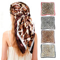 Ciormis 35" Silk Head Scarf for Women, 4 Pcs Satin Hair Scarf Square Silk Bandana Top Neck Scarves Hair Wraps for Sleeping - color: H1-leopard-set11