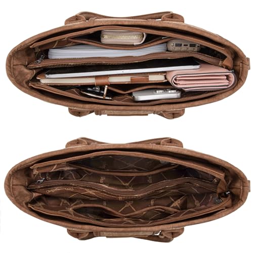 Montana West Wrangler Woven Tote Bag for Women Western Floral Tooled Purses and Handbags - color: Floral Tooled Tan