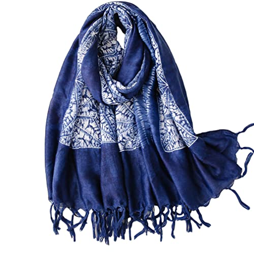 Yeieeo Boho Scarf for Women Lightweight Floral Printed Scarf Fall Winter Fashion Fringed Shawl - color: Floral 30