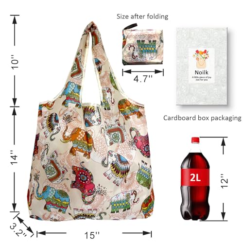 Foldable Reusable Grocery Bags, 4 Pack Large Shopping Tote Bags, Durable & Machine Washable Lightweight Totes for Travel, Groceries & Daily Essentials - color: Whale 4 Pack