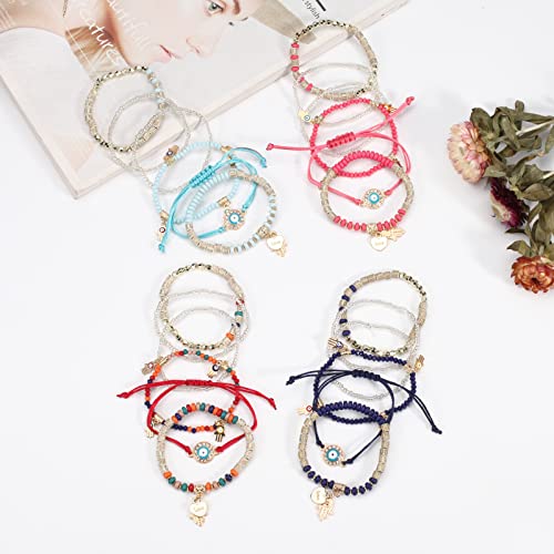 Bracelets Bohe Multilayer Chain Tassel Stackable Charm Stretch Statement Bracelet Set - color: Color2