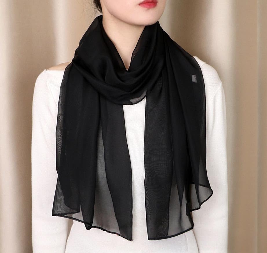 Xyueanlo Scarfs for Women Fashion Scarves Print Pattern Lightweight Sunscreen Scarf Wraps Shawls - color: Black