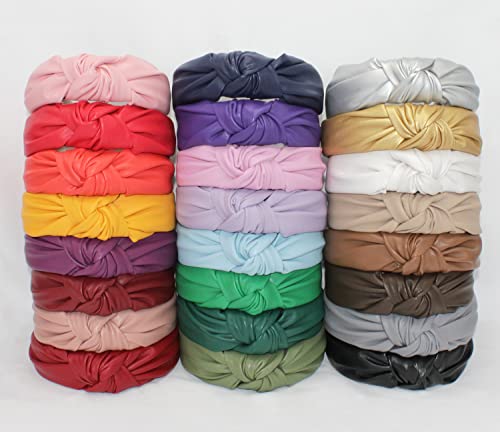 Leather Headbands for Women, Ivory Stylish Year-round Wearable All Day. Head bands Adult Women Trendy Cream Head band for Women's Hair Knotted Headband Top Knot Womens Fashion Designer Girls - color: Beige Cream