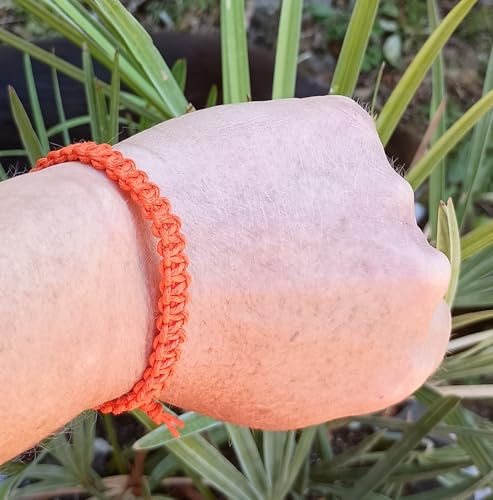Hemp Bracelet Adjustable - color: Orange
