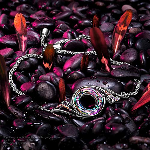 Kate Lynn Rise From the Ashes Phoenix Bracelet Made with Crystals from Austria, Adjustable Slider Bracelet for Women, Packaged with Jewelry Box, Birthday Gift for Women, Symbol of Luck and Renewal - color: Purple Light