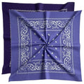 Extra Large Bandana 27” x 27”,100% Cotton bandana for Men and Women，Multi-Purpose Scarf Headbands ，Head Scarfs - color: Dark Purple/Light Purple