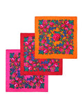 MJ SERECA Acrylic Bandana Printed Hair Scarf Square Ukrainian Head Scarf Floral Babushka Neck Scarf for Women 30"/42"/60" - color: 3 Pack-b 30"