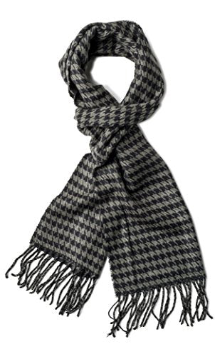 VERONZ Super Soft Classic Cashmere Feel Winter Scarf - color: Black Grey Houndstooth