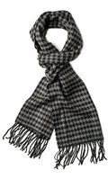 VERONZ Super Soft Classic Cashmere Feel Winter Scarf - color: Black Grey Houndstooth