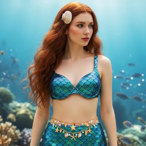 ELABEST Seashell Belt Shell Body Chain Starfish Waist Chain Bikini Beach Belly Chains for Women - style: Starfish-2