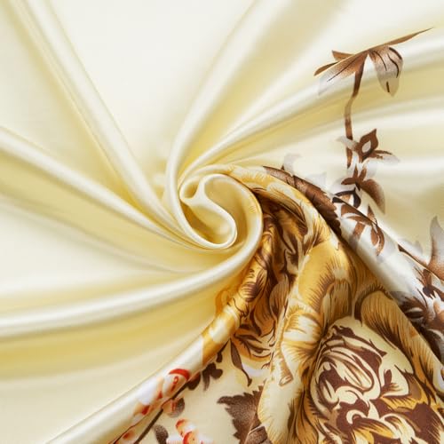 QIUTIMIY 35"x35" Like Silk Head Scarf for Women Satin Feel Large Square Scarf for Hair Wrapping and Sleeping Fashion Bandana - color: (90cm)square Scarf 11