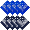 Raylarnia 8 PCS 100% Cotton Bandanas, 22 Inchs Multi-Purpose Bandana Scarfs Headbands for Men and Women - color: 4-navy Blue/4-royal Blue