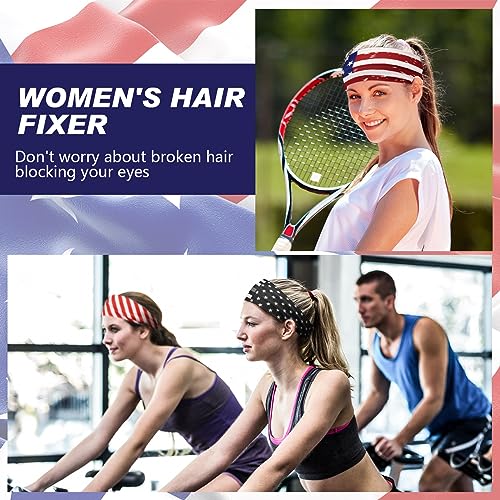 18 Pcs Sports Sweatbands for Men Women Camo Headbands Workout Non Slip Headbands Breathable Head Band Fitness Stretchy Unisex Hairband for Yoga Running Cycling Ball - color: Red Blue