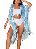 Breezy Lane Kimonos for Women Swimsuit Coverups Beach Cover Up Swimwear Cardigan Summer - color: B Azure