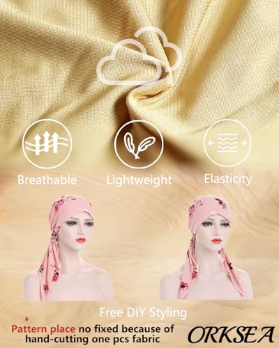 Chemo Headwear for Women Pre-Tied Head Scarf Headwraps Soft Turbans Cancer Hats Chemo Beanie Coverings Scarves - color: Khaki