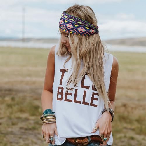 FULZTEY Wide Headbands for Women Fashion Boho Headwraps African Style Large Hair Bands Knotted Thick Turbans Stretchy Bandanas Sport Workout Hair Scarf Hair accessories for Teen Girls 4Pcs - color: Style 81