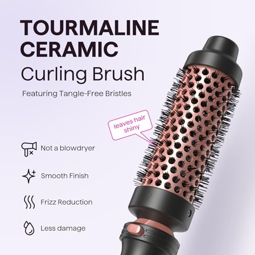 Wavytalk 5 in 1 Curling Wand Set, Multi Curl, Curling Wand Set with Thermal Brush and 4 Interchangeable Ceramic Curling Wand(0.5”-1.25”), Instant Heat Up Wand Curling Iron - color: Classic Rose Gold