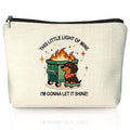 Funny Dumpster Dachshund Dumpster Fire Gifts Makeup Bag, Funny Dumpster Bag,Dumpster Fire Cosmetic Bags for Women, Inspirational Positive Encouragement Gift for Women Zipper Pouch - color: 01-dumpster fire(02)-Dachshund Dog