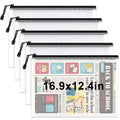 Umriox 5PCS A3 Zipper Bags, Extra Thick Mesh Zipper Pouch, Large Storage Bags, Zipper Pouches for Office Supplies, Puzzles Organizing Storage - style: Black 5pcs, Thickened A3