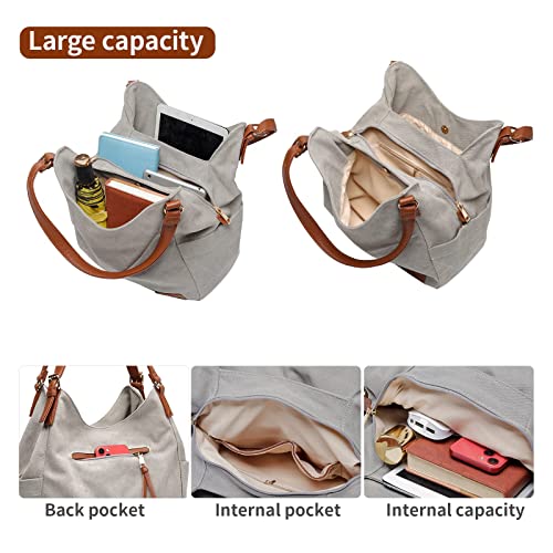 Worldlyda Women Canvas Hobo Purse Multi Pocket Tote Shopper Shoulder Bag Casual Top Handle handbag with Embroidery Ethnic - color: Be06dark Blue