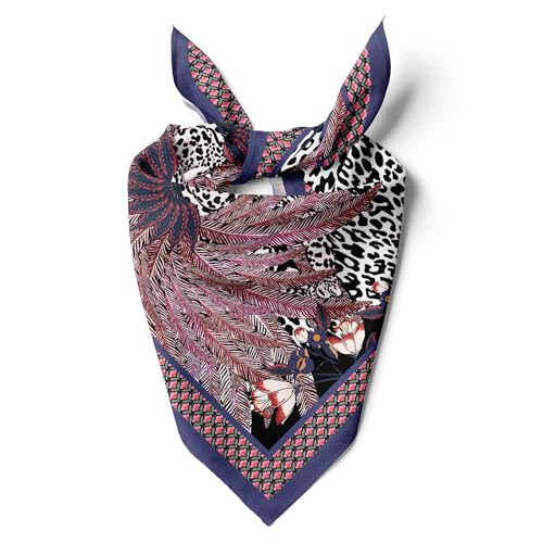 dscarf Womens Neck Scarf 21"x21" Small Square | Headband Scarf Ethnic Bandana Head Scarf Flowering Breathable Lightweight - color: Flowering Design 36