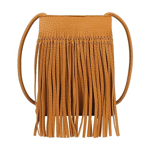 Hoce Women’s Leather Fringe Messenger Bag Large Hobo Crossbody Tassel Shoulder Bags, Gift for Mom Wife Girlfriend - color: 07785brown