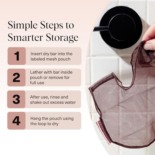 Kitsch Bar Soap Saver Pouch – Patented Mesh Soap Bag for Shampoo and Conditioner Bars - Extends Use & Prevents Soggy Mess - Recycled Beauty Bar Bag, Eco-Friendly - Chocolate - color: Chocolate
