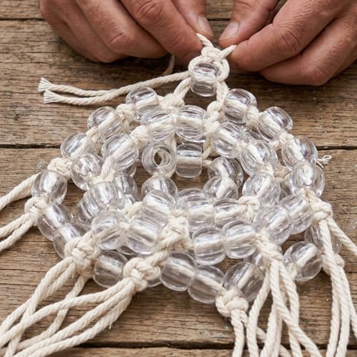OIIKI 150pcs Clear Hair Beads for Braids, Plastic Loc Dreadlock Large Hole Pony Beads, Crystal Hair Bead Assortments Decoration for Jewelry Making Bracelets Necklaces DIY Crafts- 0.47x0.39in