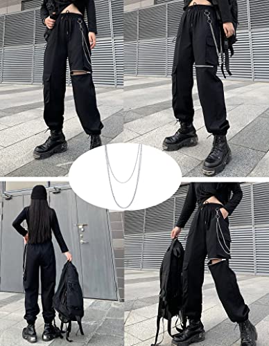 6 Pieces Pants Chains Multi-Layer Butterfly Lock Round Star Snak Heart Jeans Chains Accessory Hip Hop Pocket Punk Goth Wallet Chain Charm Rock Belt Loop Trousers Chain for Women Men Silver - style: A: 6Pcs(Butterfly)