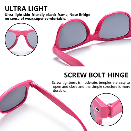 Eyegla Sunglasses Bulk Party Sunglasses Pack 80s Shades Eyewear Set for Men Women 8/10/20/30Pack - color: Hot Pink 30 Pack