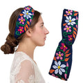 FANFAN Royal Blue Hand Dyed Braided Floral Headband Day of Dead Beach Wedding Gala Hair Accessory E9 - color: Royal Blue