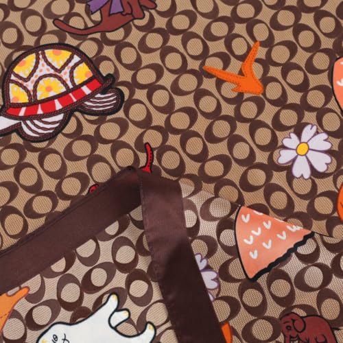 Relang Fashion Silk Satin Head Scarf for Women Hair Bandana Hair Scarf Wrap Neck Scarf for Women 27.5×27.5 inches - color: Brown