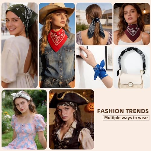 Raylarnia 8 PCS 100% Cotton Bandanas, 22 Inchs Multi-Purpose Bandana Scarfs Headbands for Men and Women - color: 8-orange