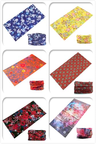 KINREE 6PCS Outdoor Magic Scarf, Elastic Headbands, Headscarves, Headwear, Mask - color: Sweety