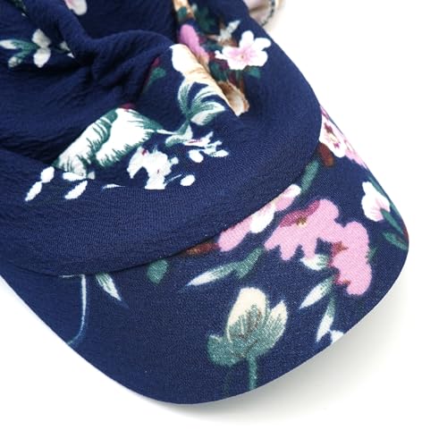 XYIYI Chemo Headwear for Womens Cancer Patients, Head Scarf Chemotherapy Headwraps Hat - color: Navy Blue Flowers