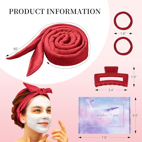 Heatless Curling Rod Headband, Upgraded 60" Extra Long Heatless Curls Headband Soft Hair Curlers to Sleep In Hair Rollers No Heat Curls (Red) - color: Red