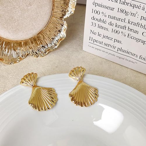 Gold/Silver Shell Dangle Earrings for Women Seashell Drop Dangle Earrings Ocean Beach Earrings Summer Jewelry - color: Gold A