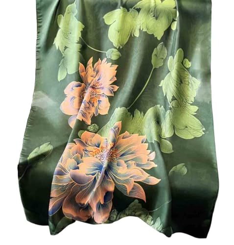 Acotavie Scarfs for Women Dressy Fashion Scarves Long Floral Pattern Scarf Lightweight Sunscreen Shawls - color: C001 Green