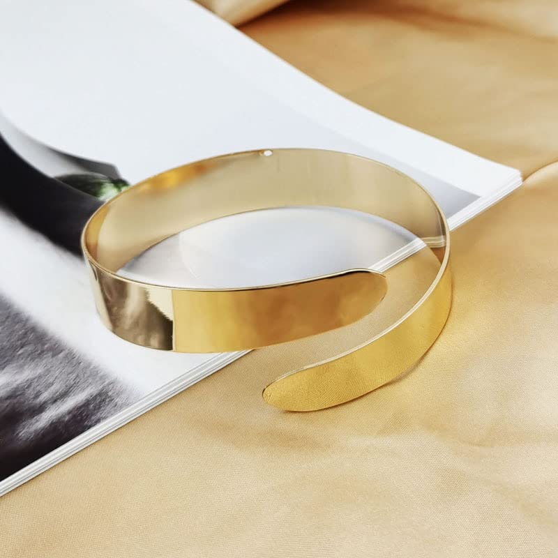 Pingyongchang 2 Pcs Cuff Bangle Bracelet for Women Open Wide Wire Bracelets Set Gold Wrist Cuff Wrap Bracelet Adjustable Classic Bohemia Birthday Gift - color: F