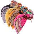 Qianmome Womens Big Flower Turban Beanie Elegant Cap Head Wrap Stretch Long Hair Scarf Headscarf - color: 4pieces-24a-style 1