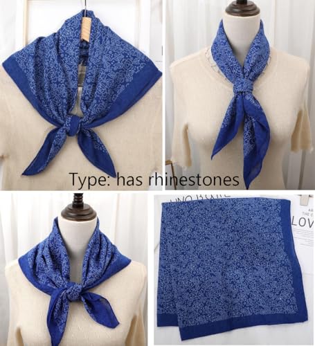 K-Elewon 27.5” Women Medium Square Scarf Head Scarf- 2PCS Neck Scarf Hair Scarf Head Sleeping Wraps Scarfs for Women H07 - color: Se05(2pcs)