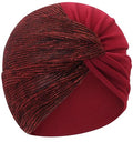 XYIYI Chemo Headwear Turban for Women, Cancer Patients Head Wrap Cover Hat for Hair Loss - color: Wine Red