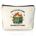 White Elephant Gifts Dumpster Fire Gifts Makeup Bag, Funny Dumpster Bag,Dumpster Fire Cosmetic Bags for Women, Inspirational Positive Encouragement Gift for Women Zipper Pouch - color: 01-dumpster fire(02)