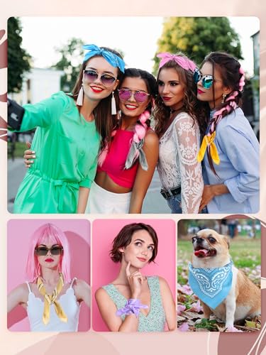 Unittype 48 Pieces Paisley Bandana Novelty Unisex Cowboy Headband Sports Bandannas Scarf Outdoor for Western Party Costume - color: Pastel Color, style: Classic