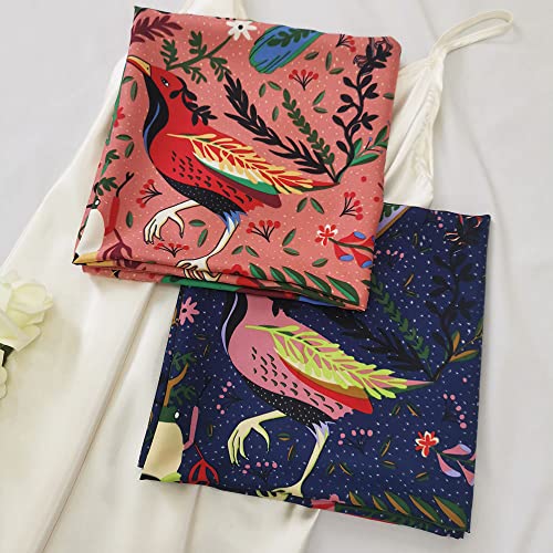 Julunar Silk Like Head Scarf for Women - Satin Large Hair Scarves - 35" Square Silk Hair Wrap for Sleeping with Gift Packed - color: B006-2 Bird Navy