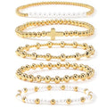 14K Gold Plated Beaded Bracelets Stack Set for Women,Stretch Boho Colorful Beads Ball Jewelry Friendship Summer Trendy - color: Cross