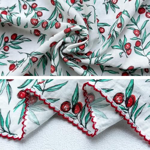 APIGANIZ 4Pcs 21"x21" Cotton Bandanas for Women, Super Soft Textured Fabric, Kerchief, Scarf for Women, Gift for Her - color: Set of 4 - Q01 - Flower Collection