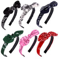 Jaciya Bow Bandana Headbands for Women Non Slip Fashion Knotted Thin Headband with Bow Cute Top Knot Hair Bands Girls Bunny Ears Headband Hair Accessories - color: Paisley