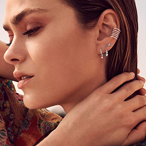 ChicSilver 925 Sterling Silver Ear Cuff Earrings Non Piercing Clip on Cartilage Cuff Earrings for Women - style: F: Multi Lines